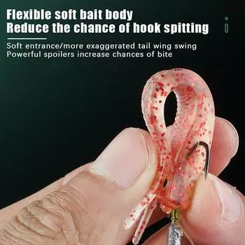 5 шт. рыболовная приманка кластерная приманка мягкая приманка 3D глаза голова хвост воблер имитация рыболовная приманка морской окунь рыболовные принадлежности красный