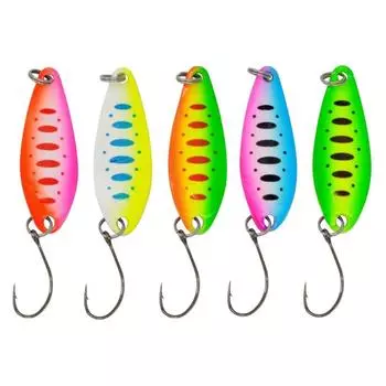 5 шт., рыболовные ложки, твердые приманки с одним крючком, металлические ложки, блестки, рыболовная приманка, искусственная приманка, простая в использовании