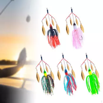 5 шт., рыболовные приманки, спиннербейт, окунь, забавная вращающаяся ложка, компактное лезвие, форель для