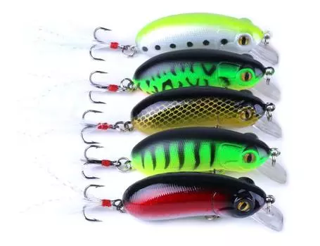 5 шт. рыболовные снасти для глубокого дайвинга воблеры джеркбейт воблер рыболовные снасти хорошие тройные крючки снасти для окуня карпа 6 см-10 г-#8