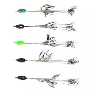 5 шт. рыболовные снасти для приманки, стальной зонт, рыболовные приманки для окуня, приманки 18 см, 4-лопастные рыболовные снасти для пресной и морской воды