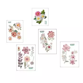 5 шт. Съемные наклейки на стену для переключателей из ПВХ, красивые для спальни, ванной комнаты, водонепроницаемые наклейки на стену, самоклеящиеся цветы своими руками