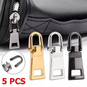 5 шт. съемный комплект для ремонта молнии замена сломанной пряжки дорожной сумки чемодана головка молнии DIY швейное ремесло 5 PCS чёрный