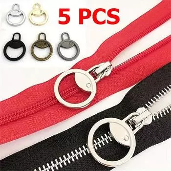 5 шт. съемный слайдер для молнии, комплект для ремонта мгновенной молнии, сменный слайдер для самостоятельного шитья одежды, багажа 5 PCS чёрный