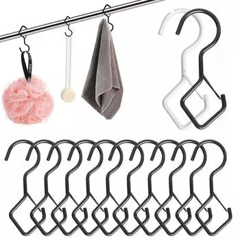 5 шт S-образные крючки S с пряжкой для проветривания одежды, полотенец, безопасная пряжка, практичные крючки для вешалок 1pc black
