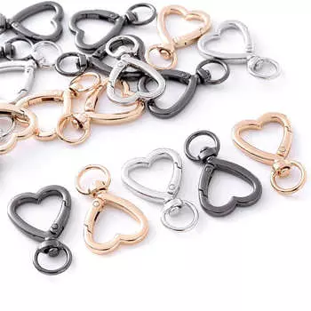 5 шт. с покрытием в форме сердца, вращающийся сплав омара, пружинная пряжка, застежки, брелок-держатель, крючок, карабин для изготовления ювелирных изделий, брелоки