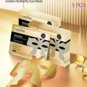 5 шт. SADOER маска для глаз с золотой бабочкой против морщин и маска для удаления черных кругов с глаз 5pcs