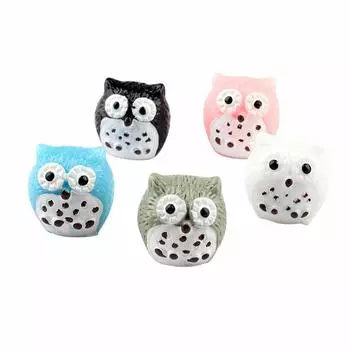 5 шт. садовые фигурки совы, дом, мини-микро-растительные горшки, украшение для торта One Size