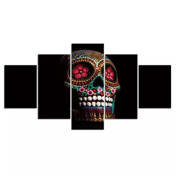 5 шт. сахарный череп Мексика драгоценный камень холст картина настенный художественный декор 5 шт. картины картины плакат HD печать 5 панель абстрактные 20x35 20x45 20x55cm