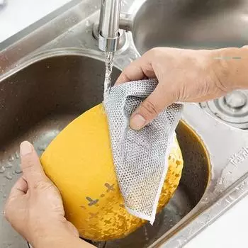5 шт. салфетка для чистки металлической проволоки, сетка, не промасленная салфетка для чистки кухонной плиты и посуды вместо стального шарика серый