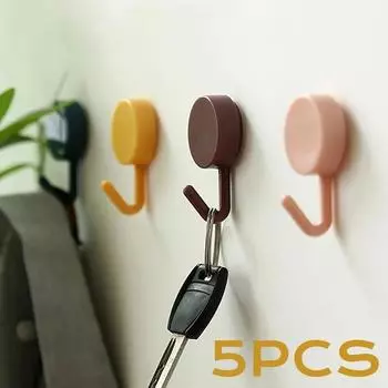 5 шт. самоклеящиеся настенные крючки, крепкие без сверления, сумка для пальто, дверь в ванную комнату, кухонные крючки для вешалок для полотенец, аксессуары для домашнего хранения белый