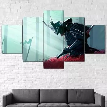 5 шт. самурай сеппуку японский воин 5 шт. холст печать плакат настенный художественный декор фотографии HD печать домашний декор без рамки 5 панелей 20x35 20x45 20x55cm