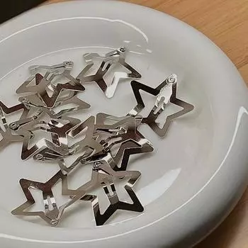 5 шт., серебряные заколки со звездами, металлические заколки для волос, аксессуары для волос