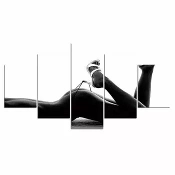 5 шт., сексуальная леди, обнаженное тело, женский декор, холст, настенное искусство, 5 шт., постер с картинками, современные картины, HD печать, домашний декор, 5 шт. 20x35 20x45 20x55cm