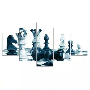 5 шт. шахматный король королева пешка игра 5 шт. холст плакат декор комнаты современные фотографии искусство 5 панелей домашний декор абстрактный 20x35 20x45 20x55cm