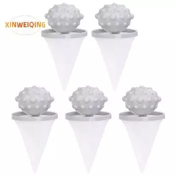 5 шт. шарик для стирки, мелкая сетка, удобный, многоразовый, простой в использовании, улавливатель волос, средство для удаления волос при стирке 5pcs розовый