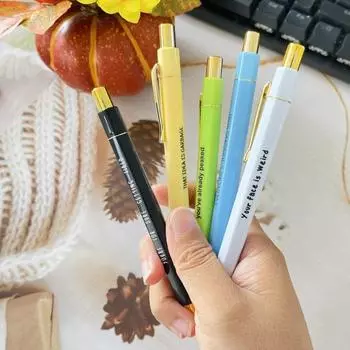 5 шт. шариковая ручка, гладкая ручка для письма, забавная, креативная, кнопочная, мотивационная, крутая ручка, набор школьных и офисных ручек G