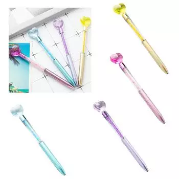 5 шт. шариковая ручка в форме сердца, ручка для подписи, декоративная ручка, 1,0 мм, писчая ручка, кристальная шариковая ручка, школьные принадлежности фиолетовый
