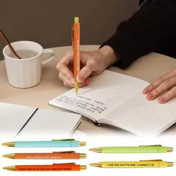 5 шт. шариковых ручек с гладким письмом, дизайном, цветными металлическими ручками для заметок, списков, заметок 5pcs