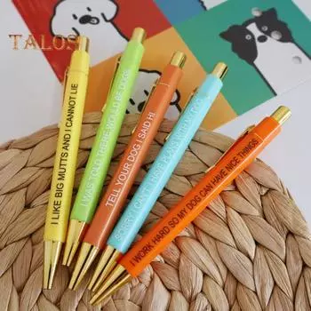 5 шт. шариковых ручек с гладким письмом, дизайном, цветными металлическими ручками для заметок, списков, заметок 5pcs