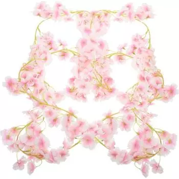5 шт. шелковая гирлянда из искусственных цветов вишни с цветами вишни 187 см, подвесная гирлянда из цветов для улицы, свадебной вечеринки, домашнего сада, арки, декора шампанского