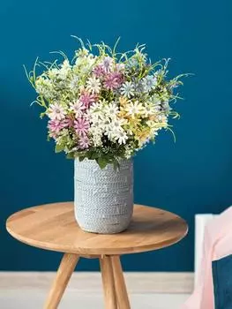 5 шт. шелковых цветов, искусственных ромашек, устойчивых к ультрафиолетовому излучению, искусственных полевых цветов, искусственных пластиковых растений, композиций для дома, внутреннего и наружного сада, декора вазы зелёный