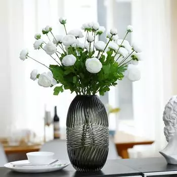 5 шт. шелковых цветов пион искусственные шелковые цветы настоящее прикосновение длинный стебель персидский лютик имитация камелии сливы ранункулюс декор темно-розовый