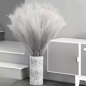 5 шт. шелковый бохо искусственный цветок 45 см/17,71 дюйма искусственные цветы пампасная трава тростник букет для свадебной вечеринки украшение дома 5 Pcs красный