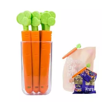 5 шт. Щипцы для запечатывания пищевых пакетов, зажим в форме моркови, влагостойкие кухонные аксессуары для хранения свежести, наклейка на холодильник