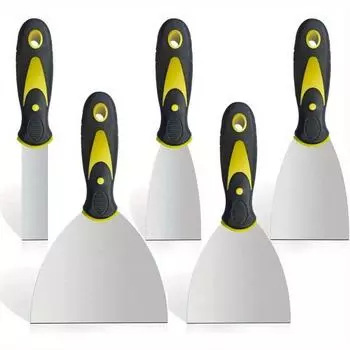 5 шт. шпатель скребок, шпатель из нержавеющей стали скребок, скребок для обоев скребок для краски инструмент для нанесения шпатлевки и грязи на гипсокартон, клейкая лента 5 Pack