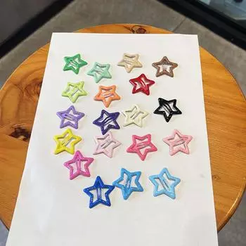 5 шт., шпильки-невидимки для девочек в виде звездочек конфетного цвета, крутые металлические заколки для волос в стиле BB, пентаграмма, аксессуары для головных уборов в стиле Харадзюку для девочек 3cm