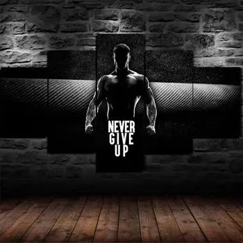 5 шт., штанга для бодибилдинга, мотивация для спортзала, 5 шт., холст с принтом, плакат, настенный художественный декор, картины, HD печать, 5 шт., домашний декор 20x35 20x45 20x55cm