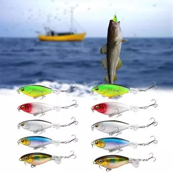 5 шт. шумовые приманки с пропеллером для рыбалки на поверхности воды, жесткие приманки с пропеллером, рыболовный крючок для соленой и пресной воды S