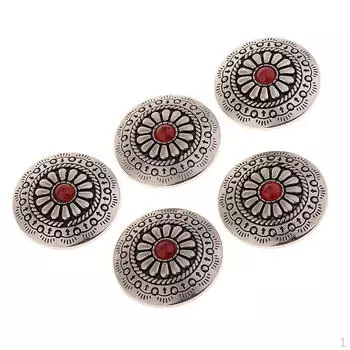 5 шт. швейные поделки цветок бирюзовый металлический круглый DIY кожаные принадлежности, 1,18 дюйма B