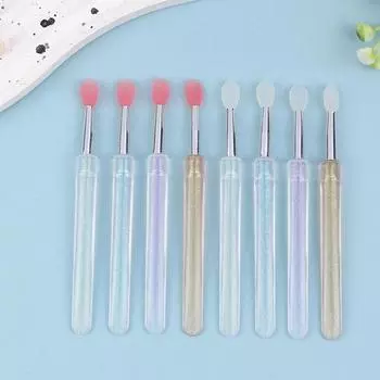 5 шт. силиконовая кисточка для губ с крышкой, кисть для блеска для губ, портативный аппликатор для окрашивания макияжа, блеска для губ, косметический инструмент