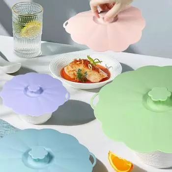 5 шт. силиконовая крышка для пищевых продуктов герметичное уплотнение пищевого класса термостойкие разные размеры в форме цветка подвесные бесшовные пищевые продукты