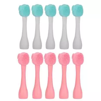 5 шт. Силиконовая щетка для очищения лица, портативный набор щеток для массажа кожи и очищения пор Green