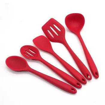5 шт. силиконовая термостойкая антипригарная кухонная лопатка ложка кулинария выпечка инструменты кухонная утварь гаджеты набор инструментов чёрный