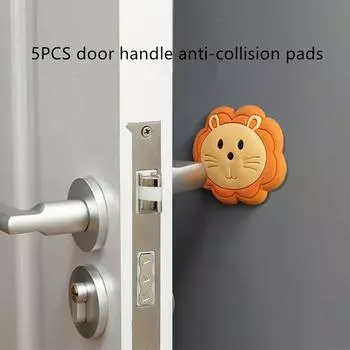 5 шт. силиконовые дверные ручки для предотвращения столкновений, клейкие бамперы для стекла, металла, столешницы, плитки 5 PCS коричневый