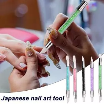 5 шт. Силиконовые кисточки для дизайна ногтей, кисти с двойным наконечником для дизайна ногтей, эргономичные для скульптурирования