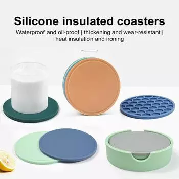 5 шт. силиконовые подставки с держателем нескользящие коврики для чашек для напитков утолщенные абсорбирующие разноцветный