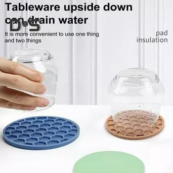 5 шт. силиконовых подставок с держателем, нескользящий коврик под чашку для напитков, утолщенные впитывающие коврики для горячих или холодных напитков, защита мебели, термостойкие темно-оранжевого