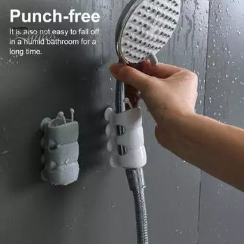 5 шт. силиконовый держатель для душевой лейки на присоске регулируемая подставка для ванной комнаты моющаяся многоразовая душевая стойка в форме червя серый