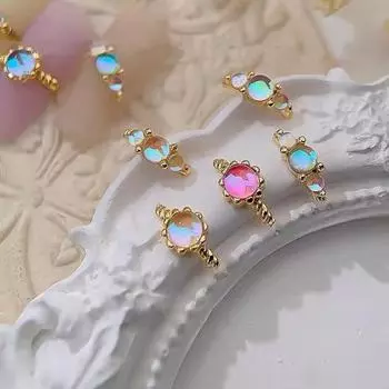 5 шт., сияющий эффект для ногтей, потрясающие визуальные стразы, трехмерные не падающие блестящие блестящие сплавы для ногтей A