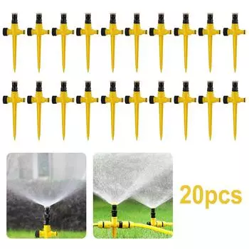 5 шт. Система полива с вращением на 360 градусов, штатив-дождеватель для сада (желтый)