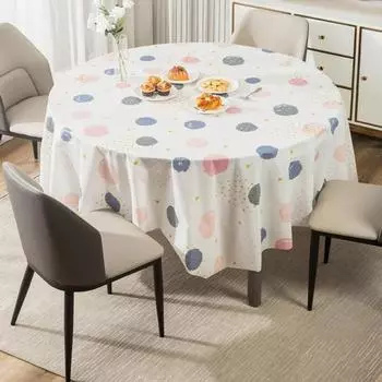 5 шт. скатерть маслостойкая водонепроницаемая мультяшная лиса растительный принт круглая форма простая в уходе защита стола банкеты столовая кухня украшение для вечеринки 180x180cm F