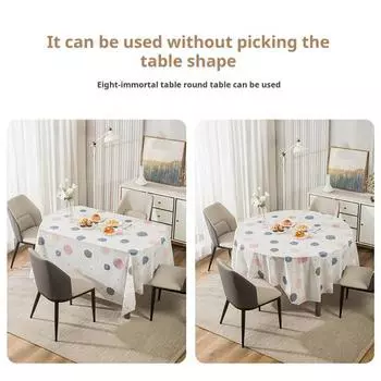 5 шт. скатерть маслостойкая водонепроницаемая мультяшная лиса растительный принт круглая форма простая в уходе защита стола банкеты столовая кухня украшение для вечеринки 180x180cm C