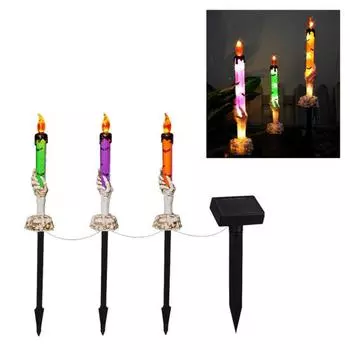 5 шт. Скелет рука солнечный свет водонепроницаемый Хэллоуин свечи колышки огни легко установить жуткий уличный