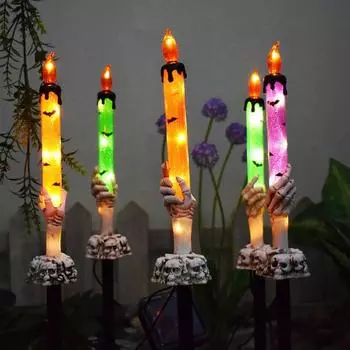 5 шт. скелет рука солнечный свет водонепроницаемый Хэллоуин свеча колышек огни легко