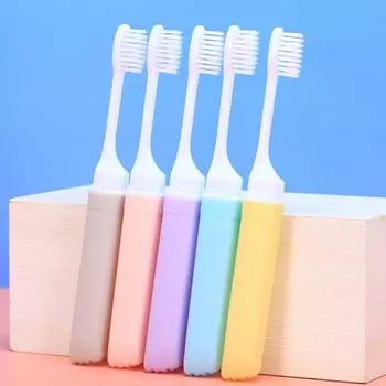 5 шт., складная зубная щетка с мягкой щетиной, портативный дорожный набор зубных щеток, складная щетка в упаковке для мужчин, женщин, детей, домашнее общежитие, отель 5pcs